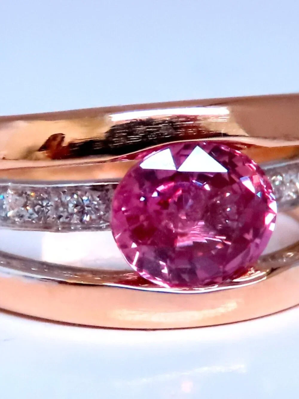 GIA Certified 1.74ct Natural No Heat Pink Sapphire Ring 18kt Gold 12411*